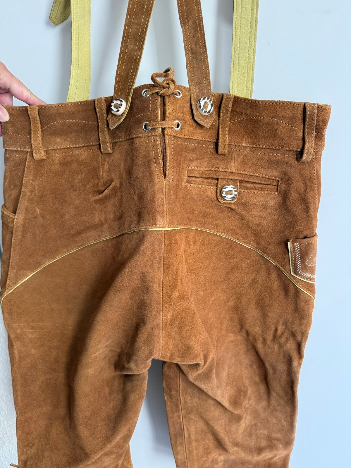 Nieuwe Lederhose Maat L - Bruin met Bretels, Ophalen of Verzenden, Nieuw, Maat 52/54 (L), Bruin