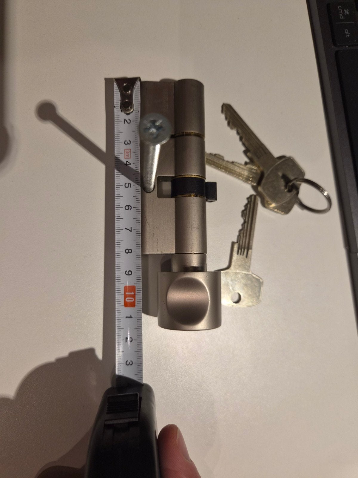 Cilinderslot met sleutels en draaiknop, Ophalen of Verzenden, Gebruikt, Overige materialen, Slot