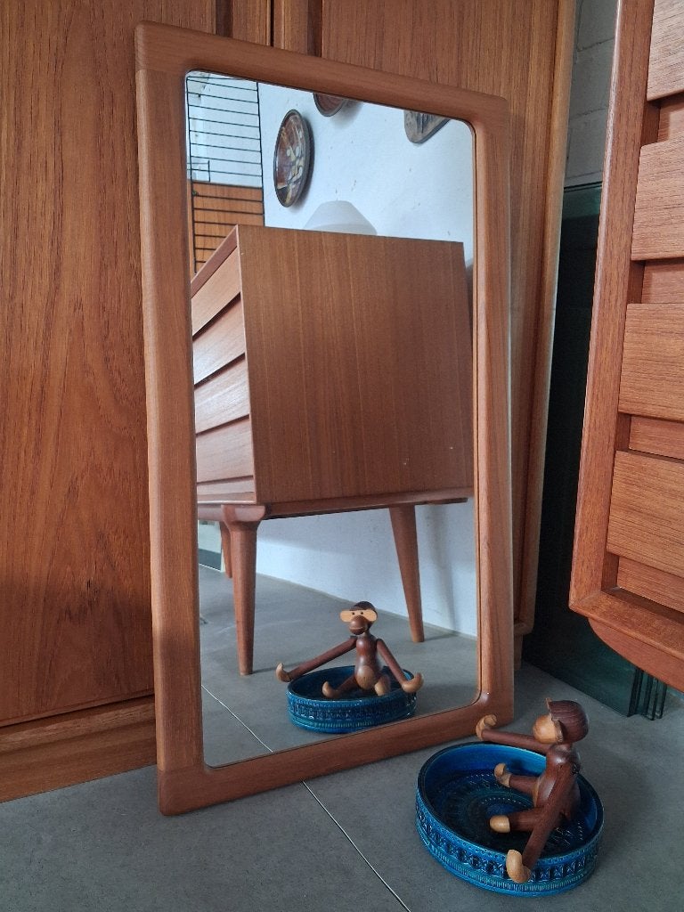 C.F. Christensen Denmark teak spiegel modelnr. 248, Ophalen, Wanddecoratie, Bruin, Hout