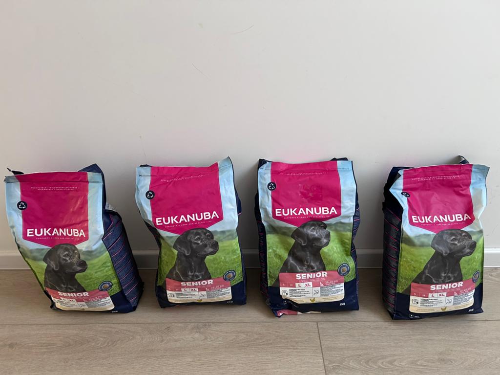 4 zakken van 3 kg Eukanuba Senior large breed, Verzenden, Hond