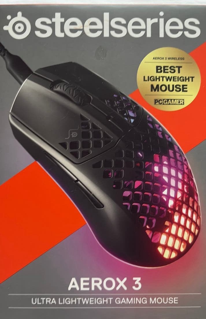 SteelSeries Aerox 3 Onyx Gaming Muis - 1 jr gar., Computers en Software, Muis, Gaming muis, Ophalen of Verzenden, Zo goed als nieuw