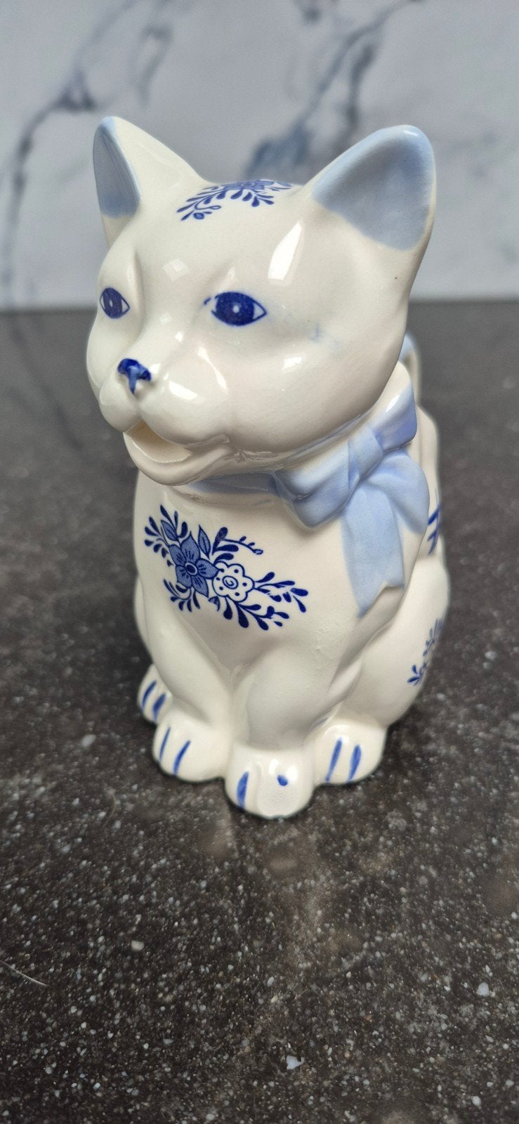Leuke kat melkkan - Delfts blauw stijl - Aruba souvenir, Ophalen of Verzenden