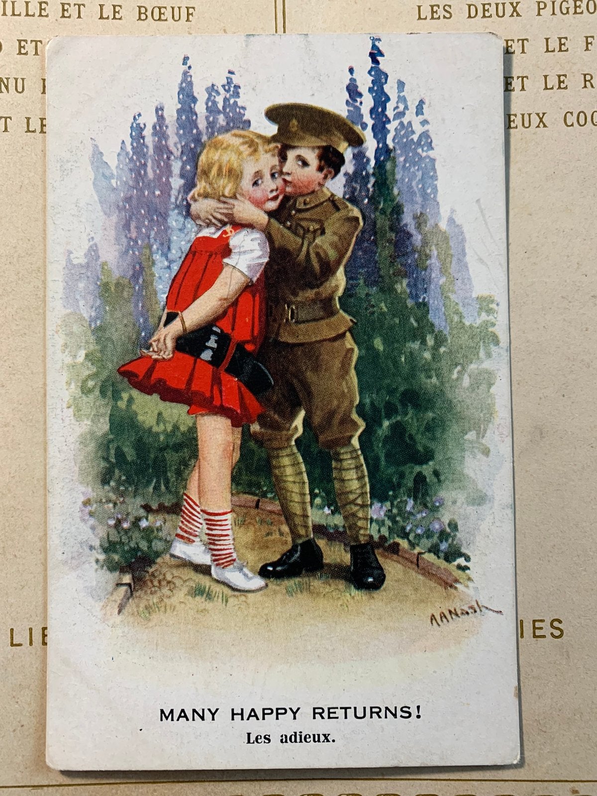 WO1 - Many happy returns - Les adieux (HE), Ophalen of Verzenden, Voor 1920, Ongelopen, Kinderen
