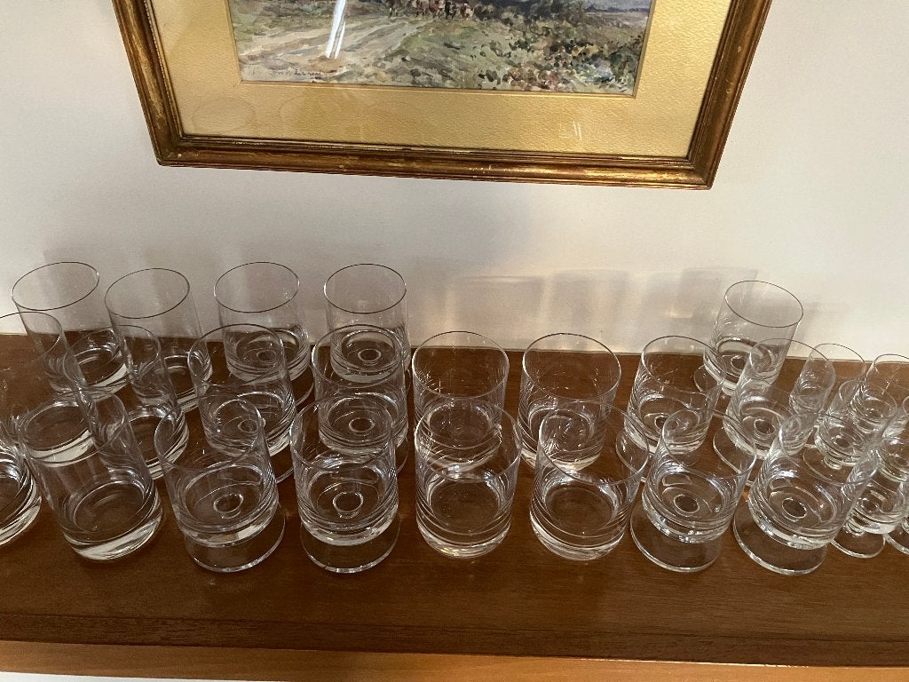 Glasservies kristal, 27 delig., Gebruikt, Ophalen of Verzenden, Overige stijlen, Overige materialen