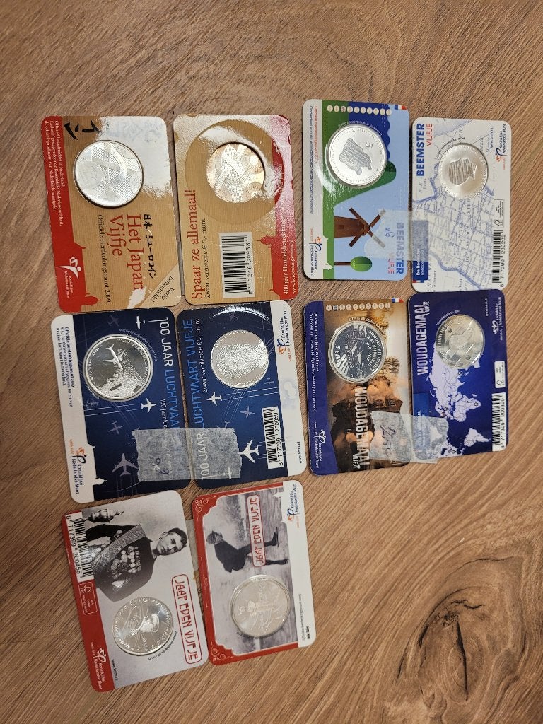 Zilveren 5jes munt, Ophalen of Verzenden, Koningin Beatrix, 5 gulden, Setje