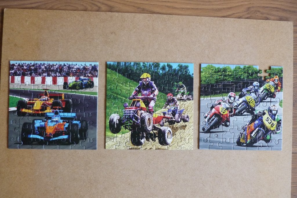 Ravensburger '' RACEVOERTUIGEN '' 2x49 /1x48 st., Kinderen en Baby's, Ophalen, 10 tot 50 stukjes, Gebruikt, 4 tot 6 jaar