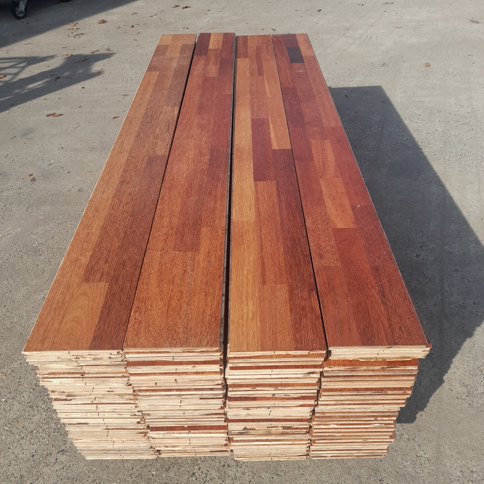 Merbau vloer 53 m2 lamelparket vloerdelen hardhout, Ophalen, Gebruikt, Vloerdelen of -planken, 10 m² of meer