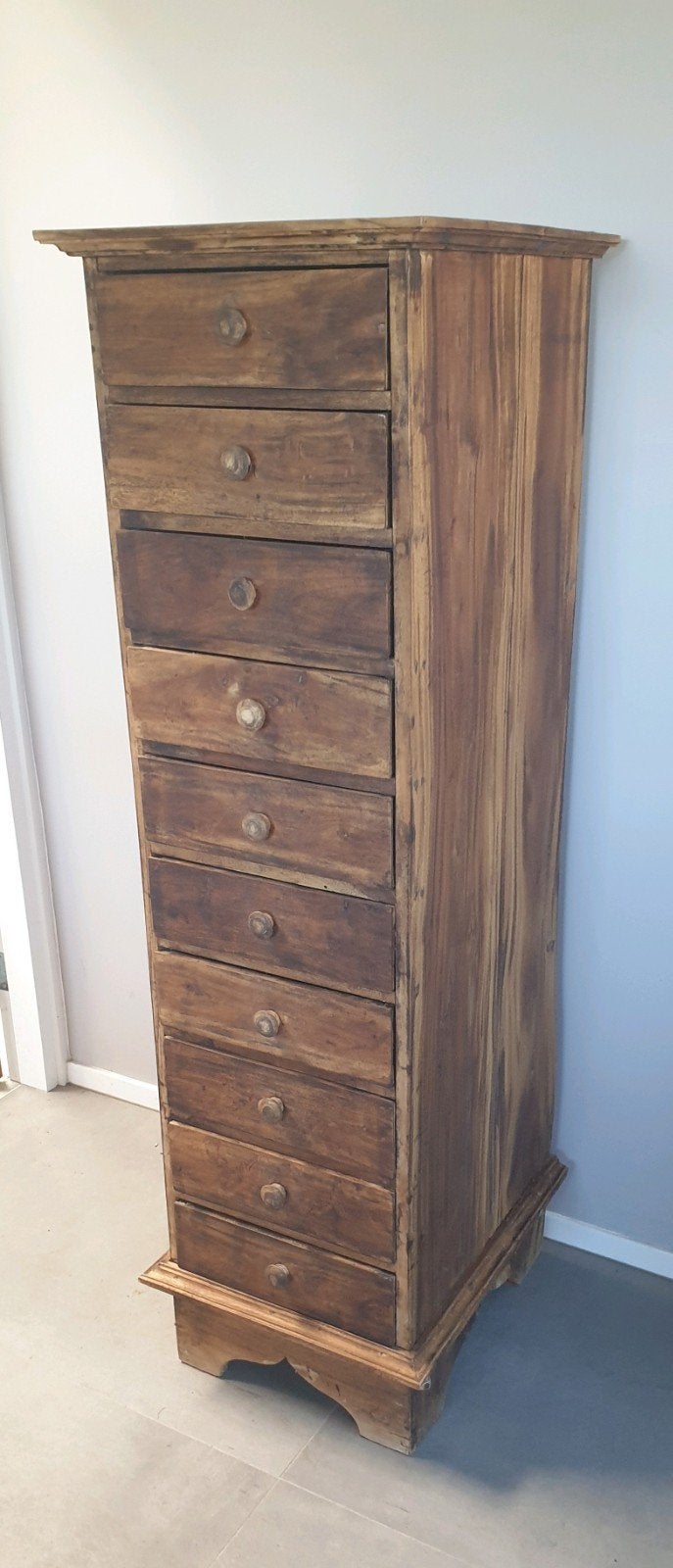 teakhouten ladenkast, h 135 cm, Huis en Inrichting, Kasten | Ladekasten, Ophalen, Minder dan 50 cm, 5 laden of meer, 100 tot 150 cm
