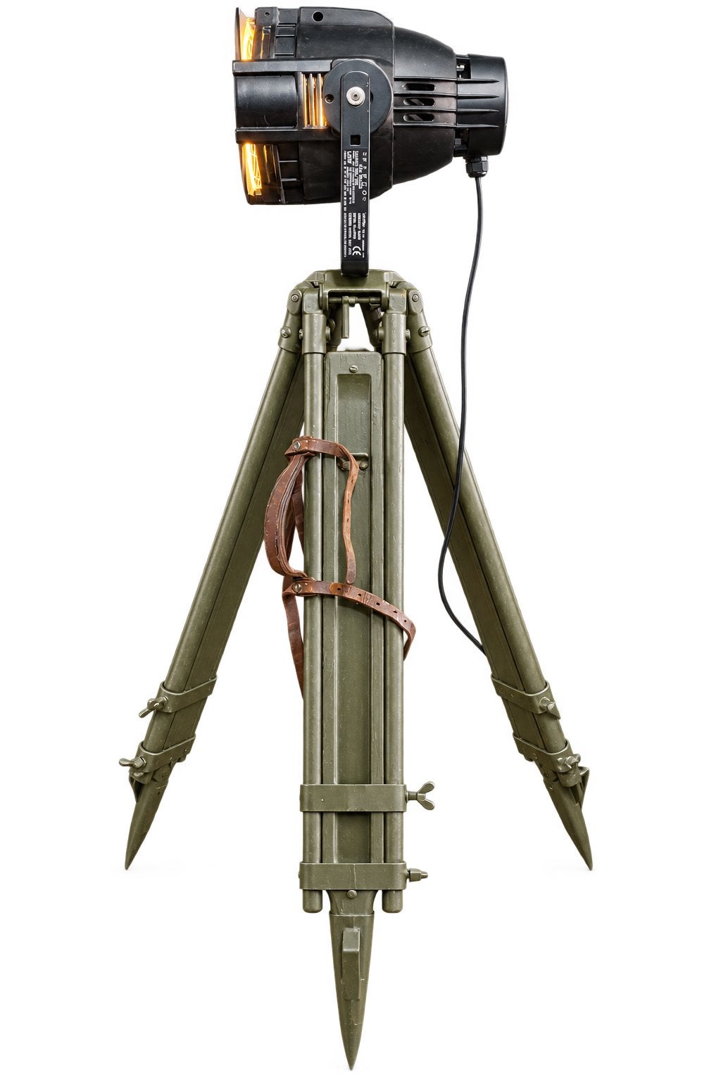 Theaterlamp origineel. Op militair statief 2e W.O., Ophalen, Zo goed als nieuw