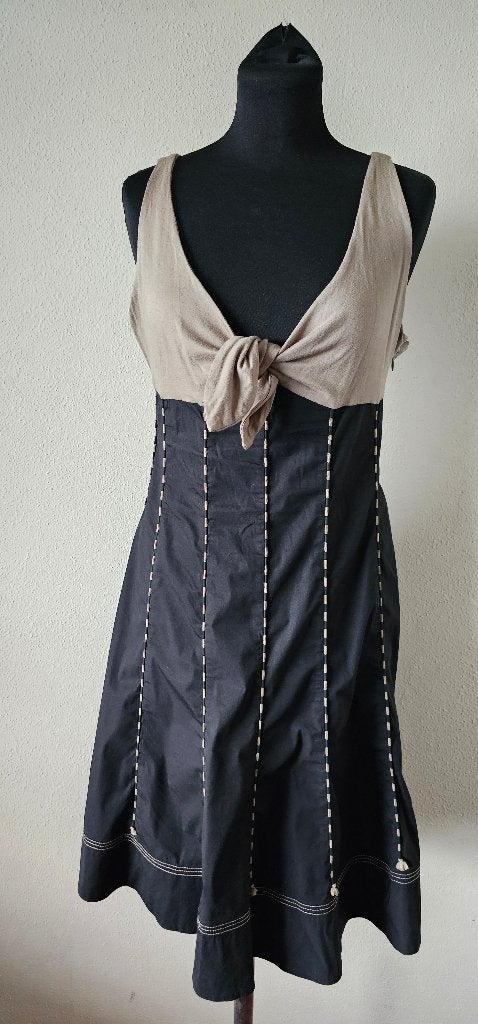 Bruine zomerjurk van Paule Ka, maat  it  42/ 38 (24625), Kleding | Dames, Jurken, Maat 42/44 (L), Ophalen of Verzenden, Gedragen