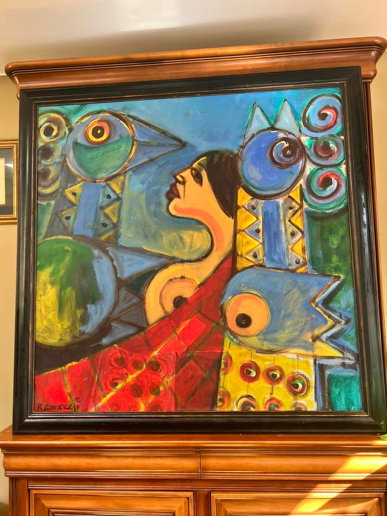 Surinaams schilderij Reinier Asmoredjo, Antiek en Kunst, Ophalen