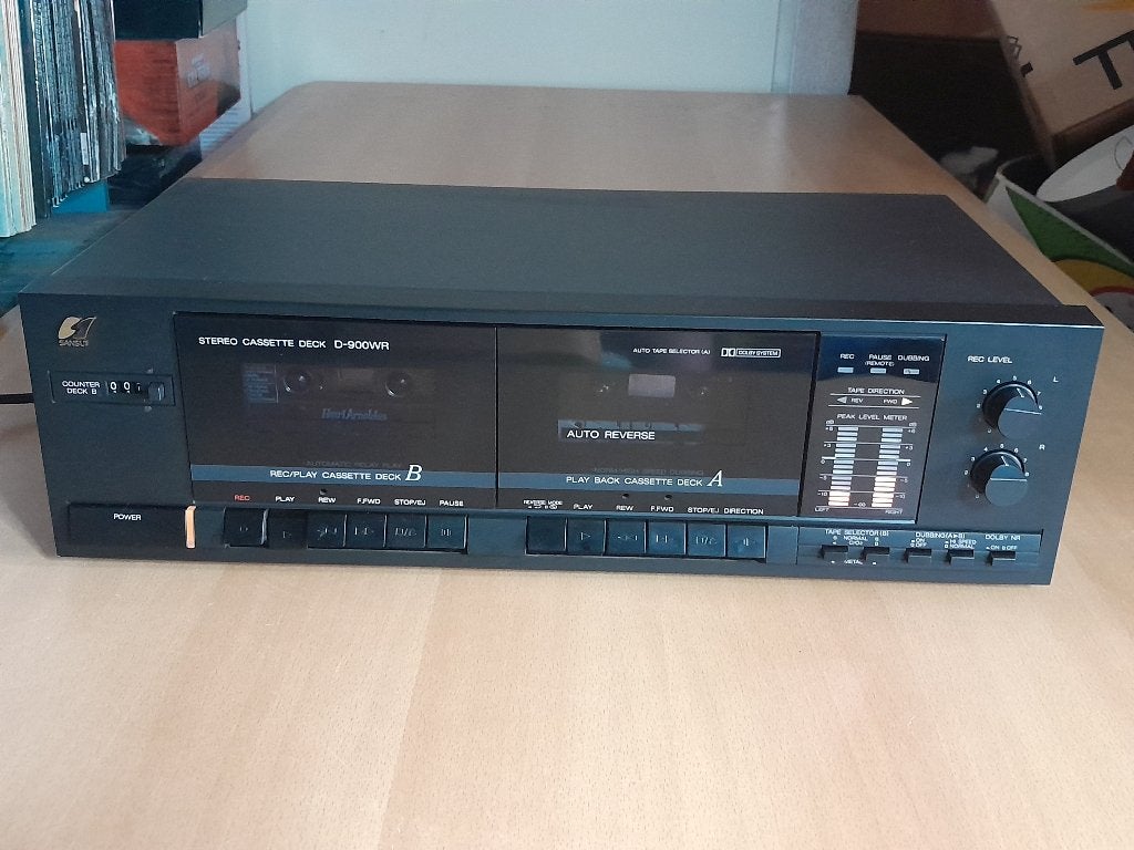Vintage Sansui Dubbel Cassette Tape Deck D-900WR ( izgs ), Ophalen, Dubbel, Auto-reverse