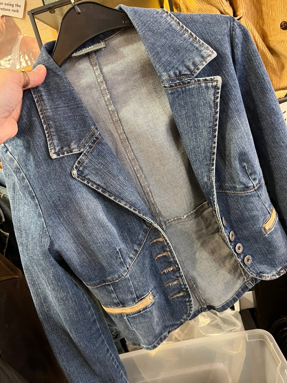 Partij vintage denim blazers, Ophalen of Verzenden, Gedragen, Maat 38/40 (M)