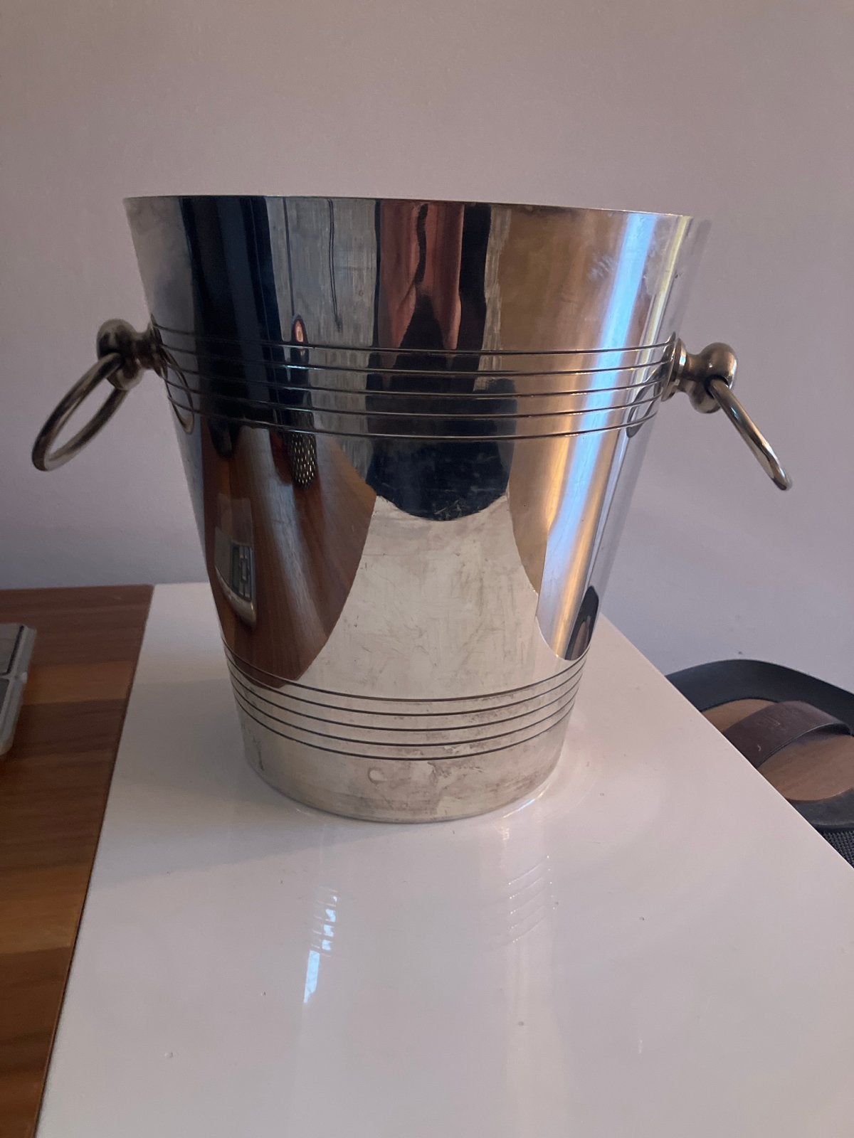 Exclusieve Franse Verzilverde Wijn-/Champagnekoeler, Ophalen of Verzenden
