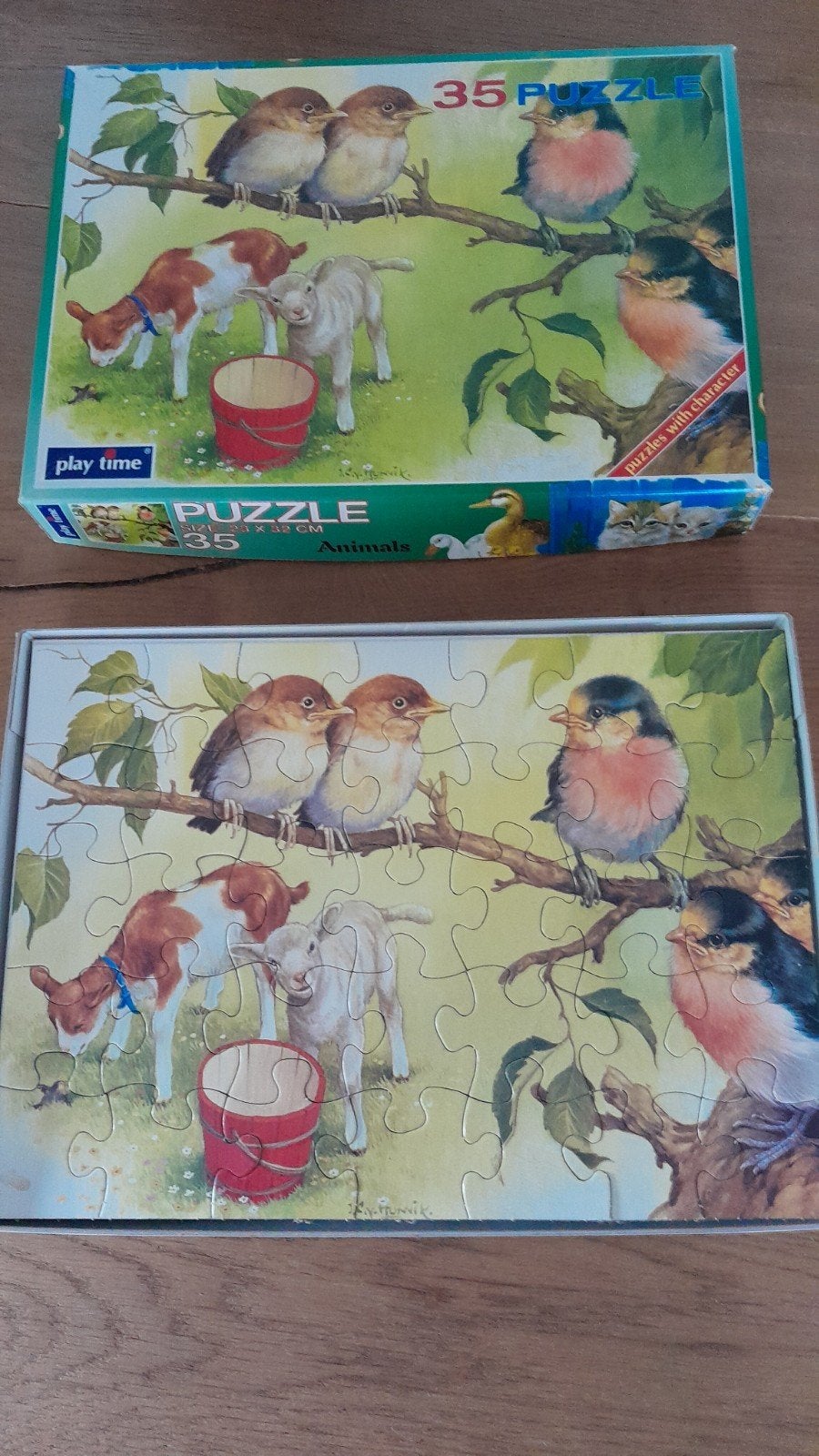 Vintage legpuzzel met dieren  35 stukjes, Play Time., Ophalen of Verzenden, 10 tot 50 stukjes, Zo goed als nieuw