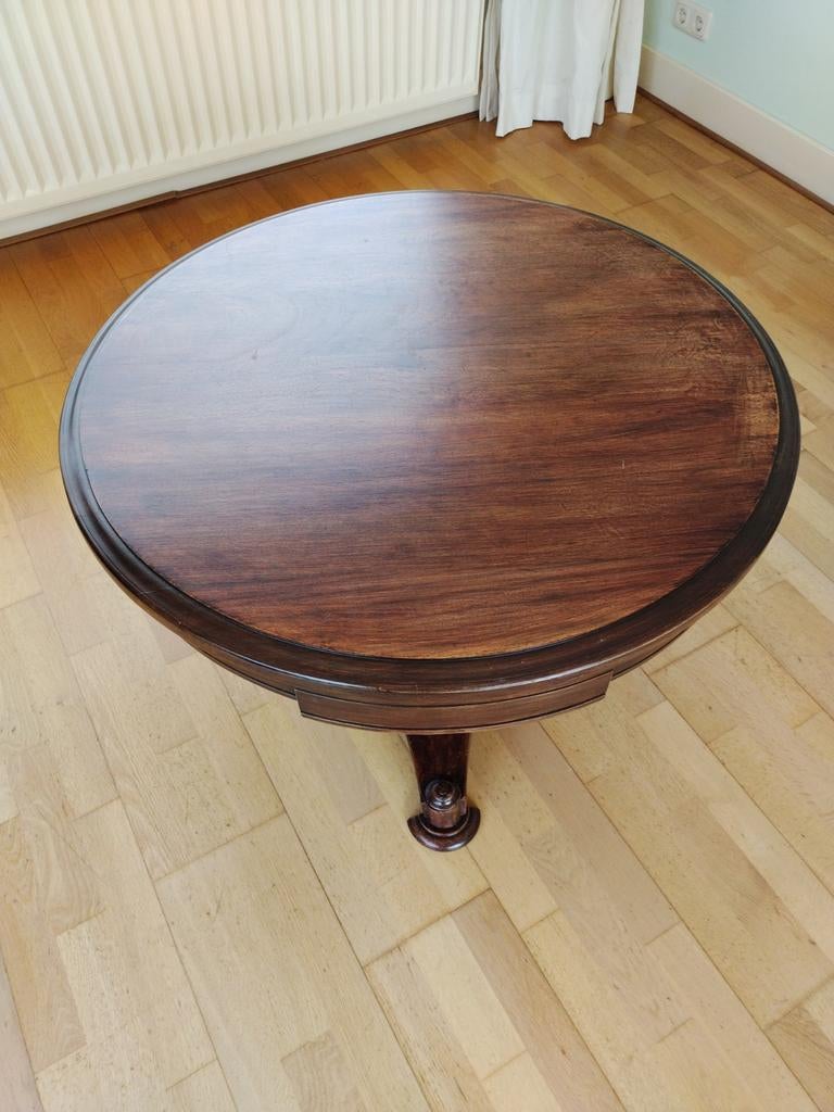 Antieke ronde salontafel met lades, Antiek en Kunst, Ophalen
