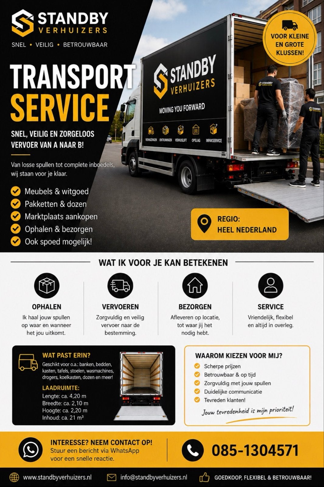 Transport Service Heel Nederland | Ophalen & Bezorgen, Ophalen of Verzenden