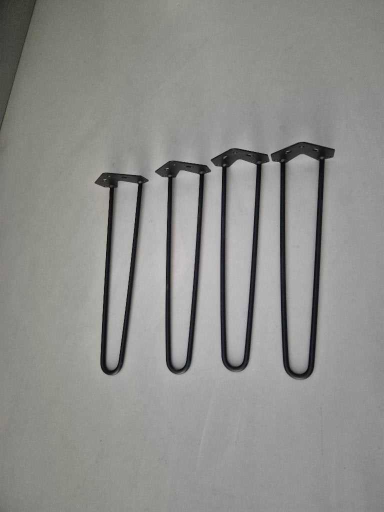 4 Tafelpoten Duraline hairpin geborsteld staal, 40 cm hoog, Ophalen, Tafelpoot, Minder dan 50 cm, Minder dan 50 cm