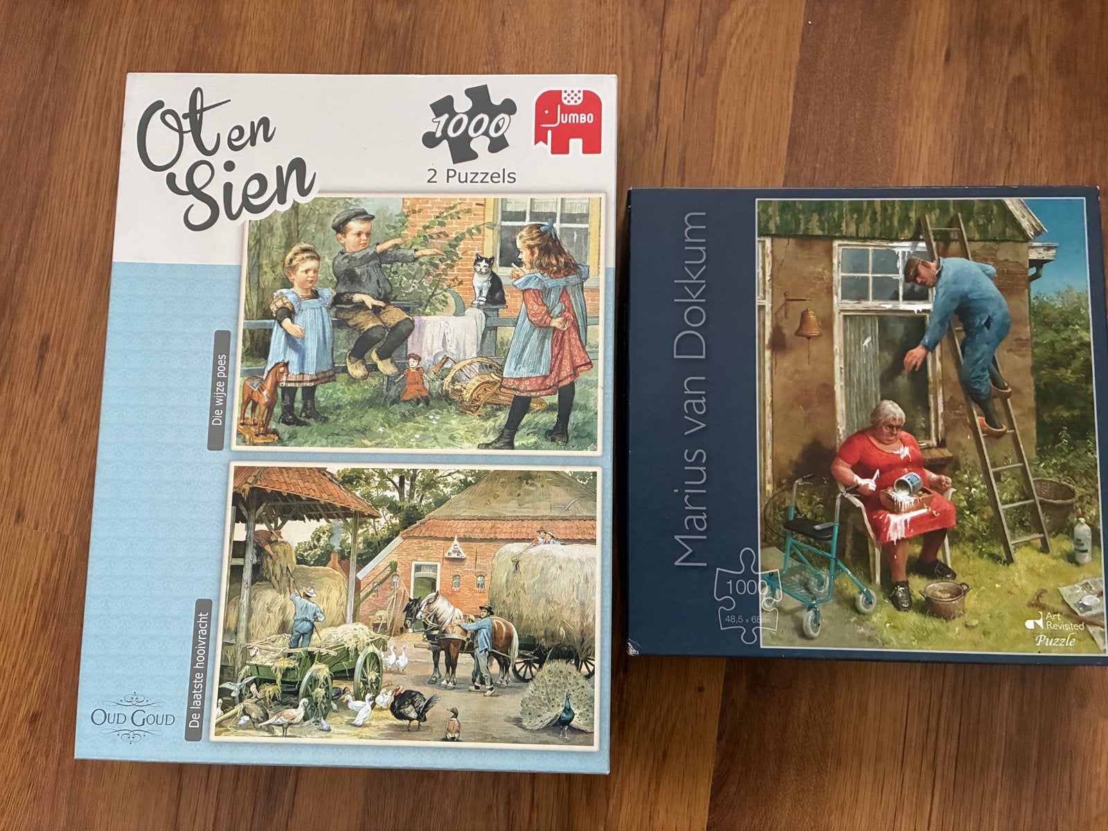 Puzzels 1000 stukjes Jumbo Ot en Sien & Marius van Dokkum, Ophalen, 500 t/m 1500 stukjes, Zo goed als nieuw, Legpuzzel