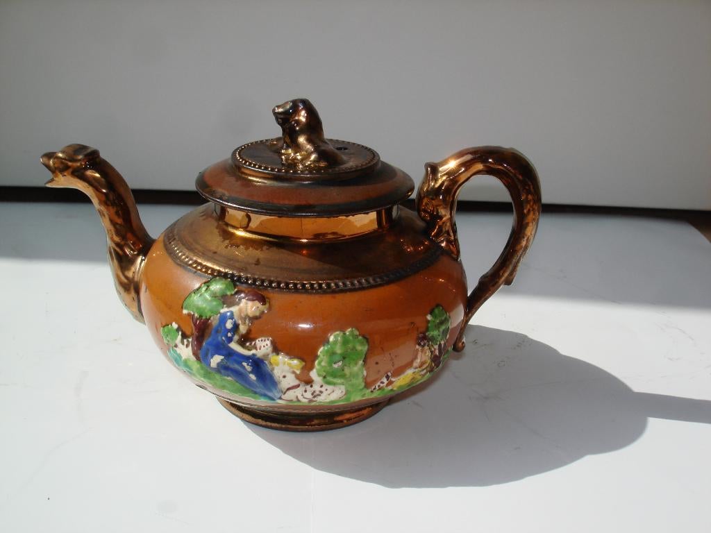 teepot Denby Derby porcelain lusterware Engels porselein tea, Antiek en Kunst, Ophalen of Verzenden