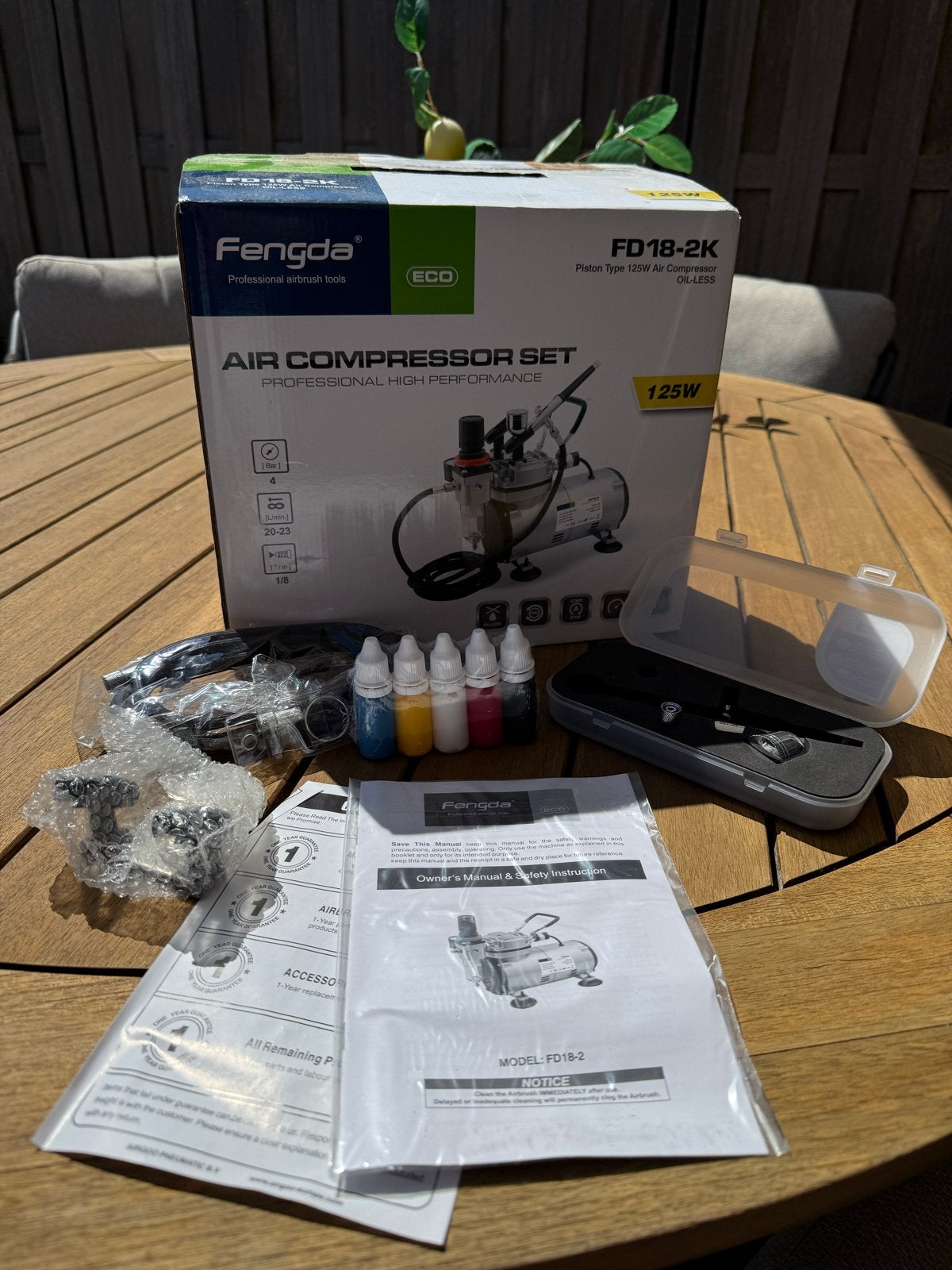 Fengda FD18-2K Airbrush Compressor Set - Nieuw in doos, Ophalen of Verzenden, Nieuw, Airbrush en Toebehoren