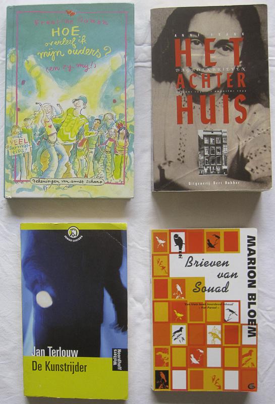 Pakket 4x boek: oa Jan Terlouw + Francine Oomen + Anne Frank, Ophalen, Gelezen, Anne Frank, Jan Terlouw, Francine Oomen en Marion Bloem