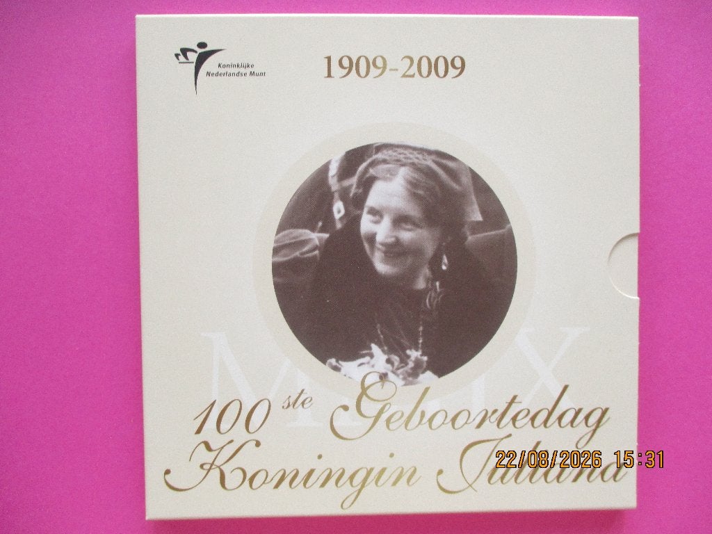 100ste Geboortedag Koningin Juliana Muntenset 1909-2009, Ophalen of Verzenden, Koningin Juliana, Overige waardes, Setje