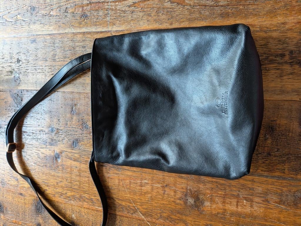 Nieuwe, leren zwarte tas van Fred de la Bretoniere, Verzenden, Nieuw, Zwart, Schoudertasje