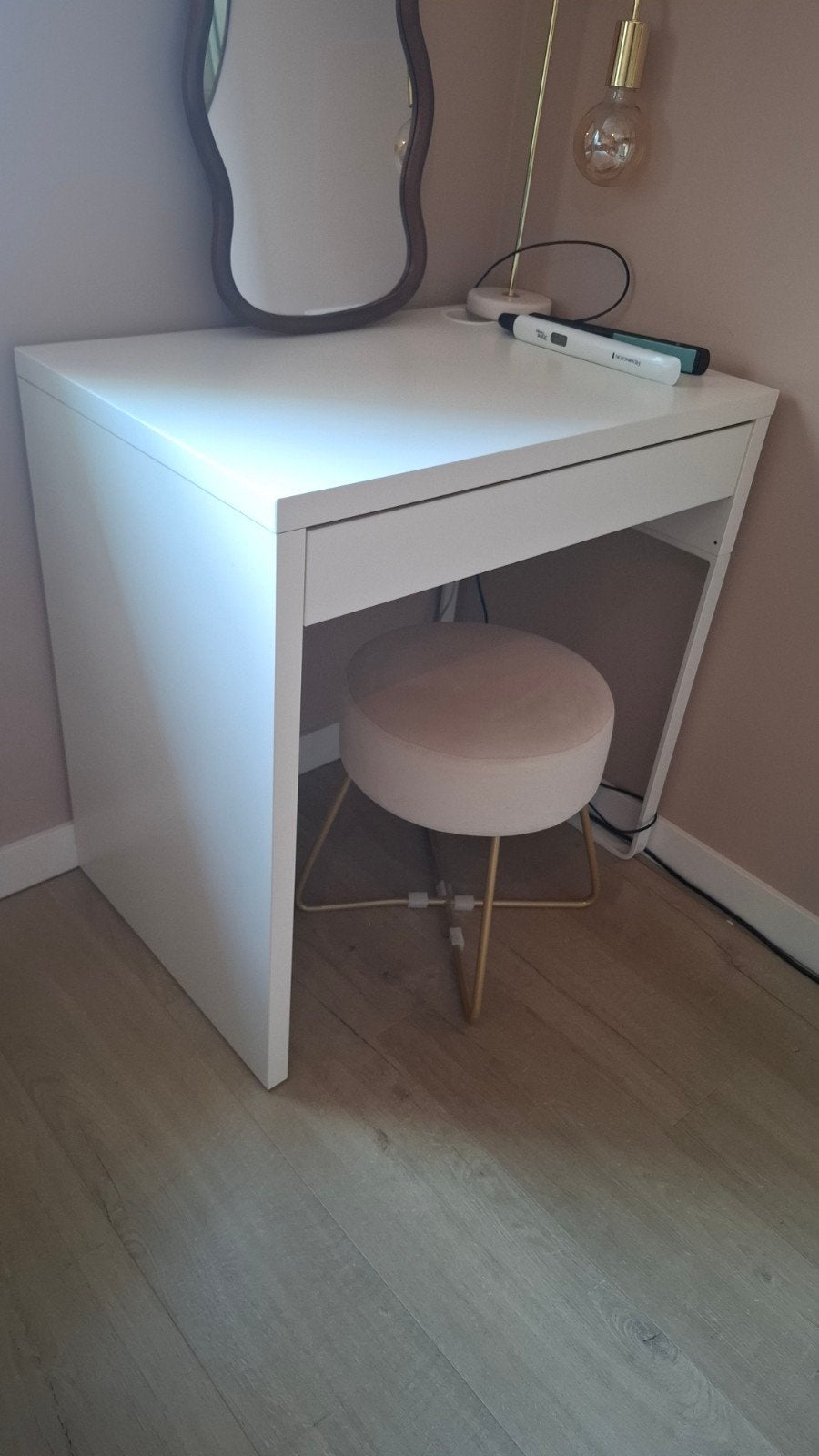 IKEA Micke bureau 73x50 wit, Ophalen, Met lades, Gebruikt, Spaanplaat of MDF