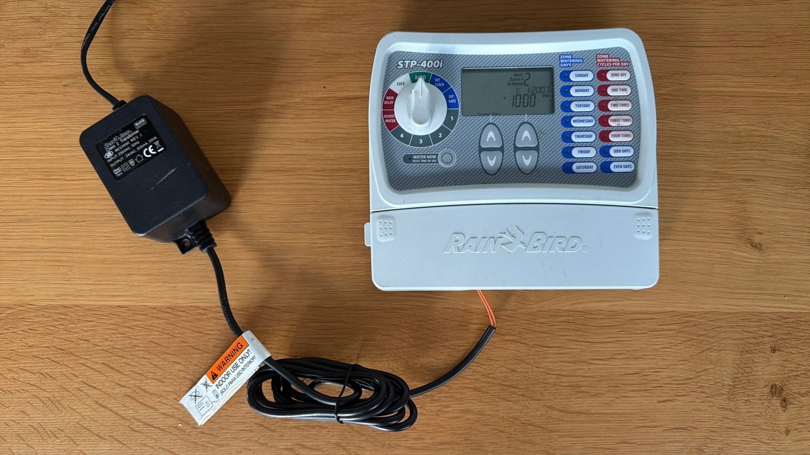 Rain Bird STP-400i beregeningscomputer – inclusief adapter, Tuin en Terras, Bewateringscomputers, Ophalen of Verzenden, Zo goed als nieuw