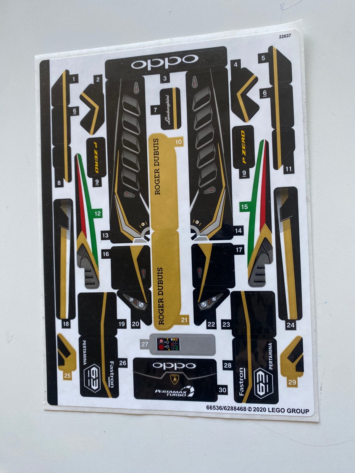 Lego sticker  76899 Sheet 1 (66536 / 6288468 Lamborghini, Kinderen en Baby's, Speelgoed | Duplo en Lego, Lego, Overige typen, Ophalen of Verzenden