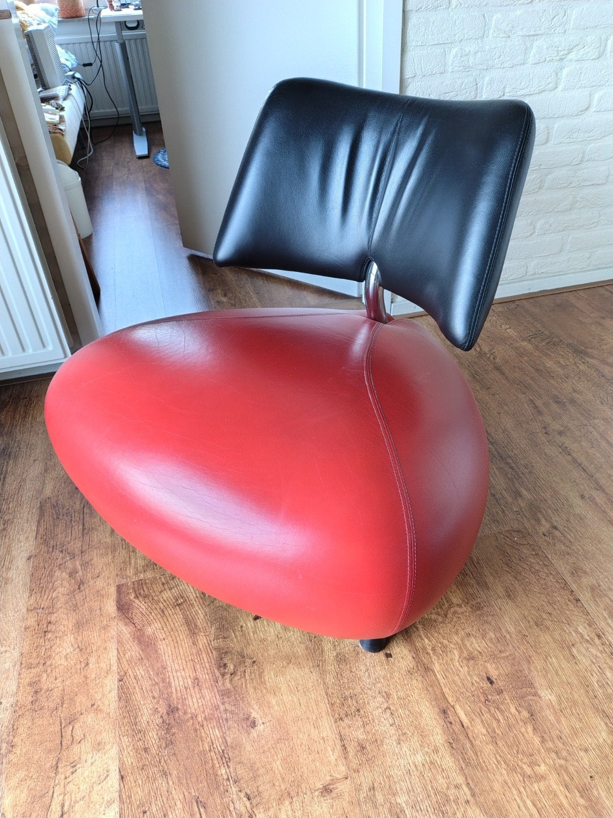 Leolux Pallone fauteuil, Huis en Inrichting, Ophalen, Gebruikt, 75 tot 100 cm, Leer