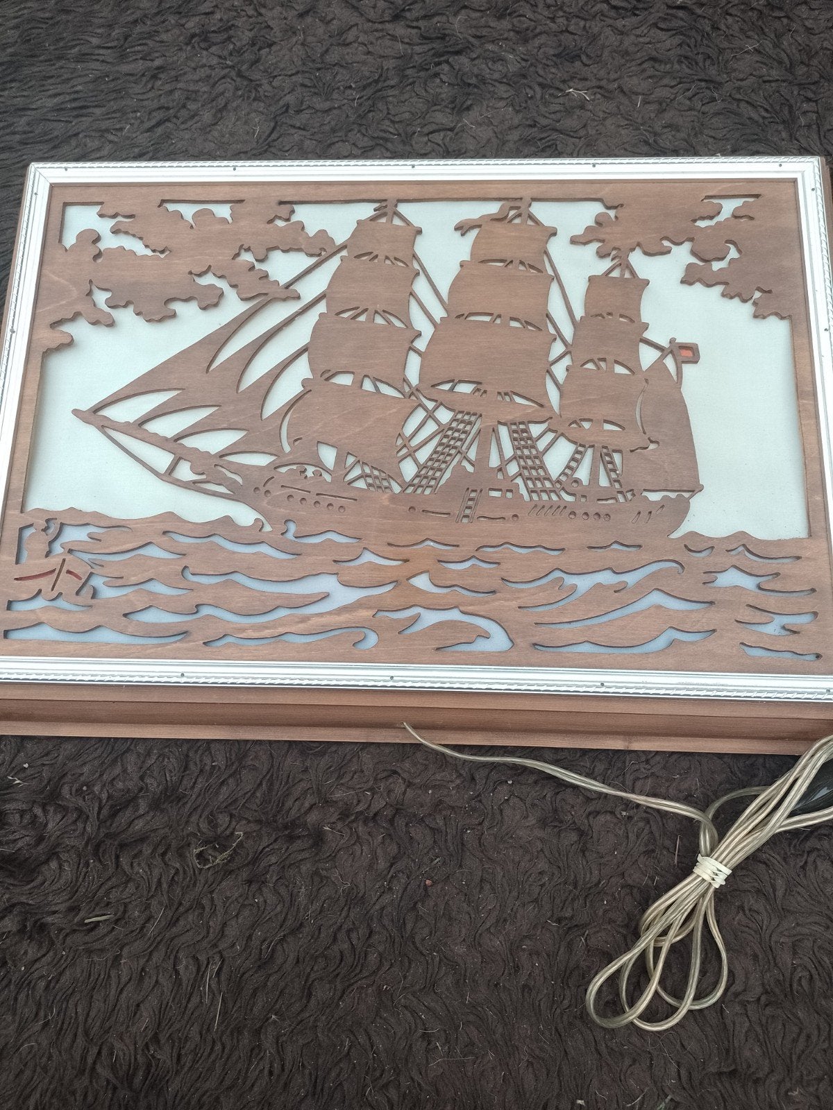 Houtsnijwerk zeilschip met verlichting, Ophalen of Verzenden