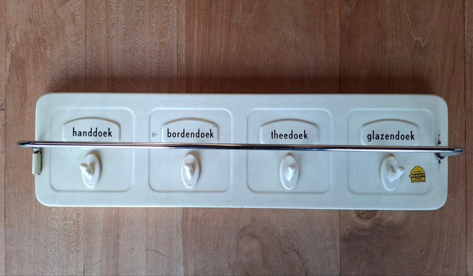 VINTAGE "BRABANTIA" HANDDOEKREK, CRÈME WIT, jaren 50-60, Ophalen of Verzenden, Metaal, Wit, Brabantia