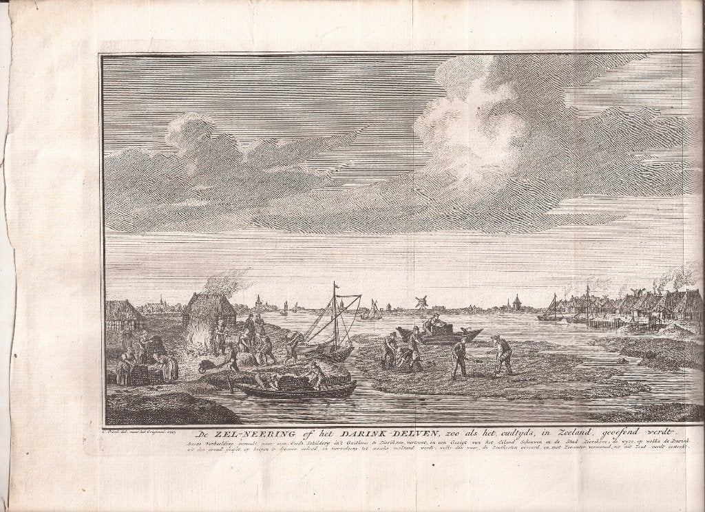 Zel-Neering of Darink-Delven, bij Schouwen en Stad Zierikzee, Origineel, 17 cm, Ophalen of Verzenden, Gravure