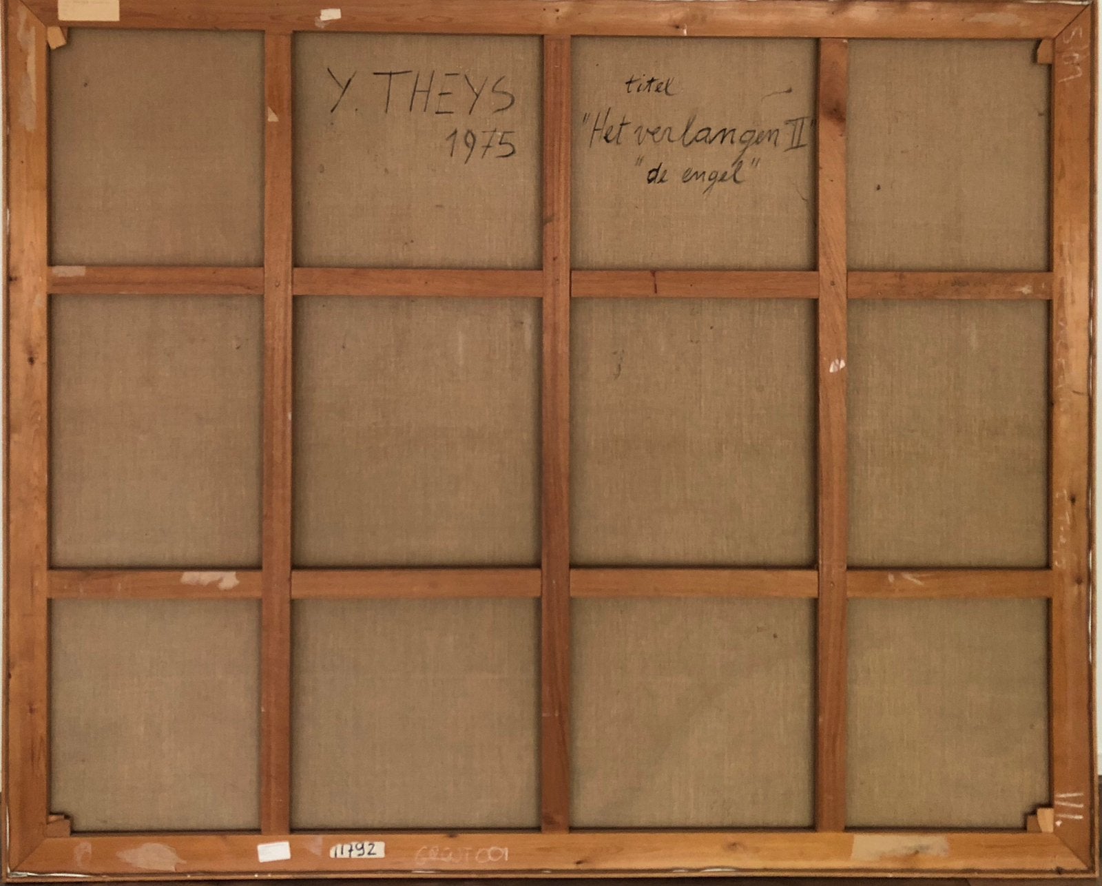 Ivan Theys, zeer groot schilderij; Het verlangen - de engel, Antiek en Kunst, Ophalen
