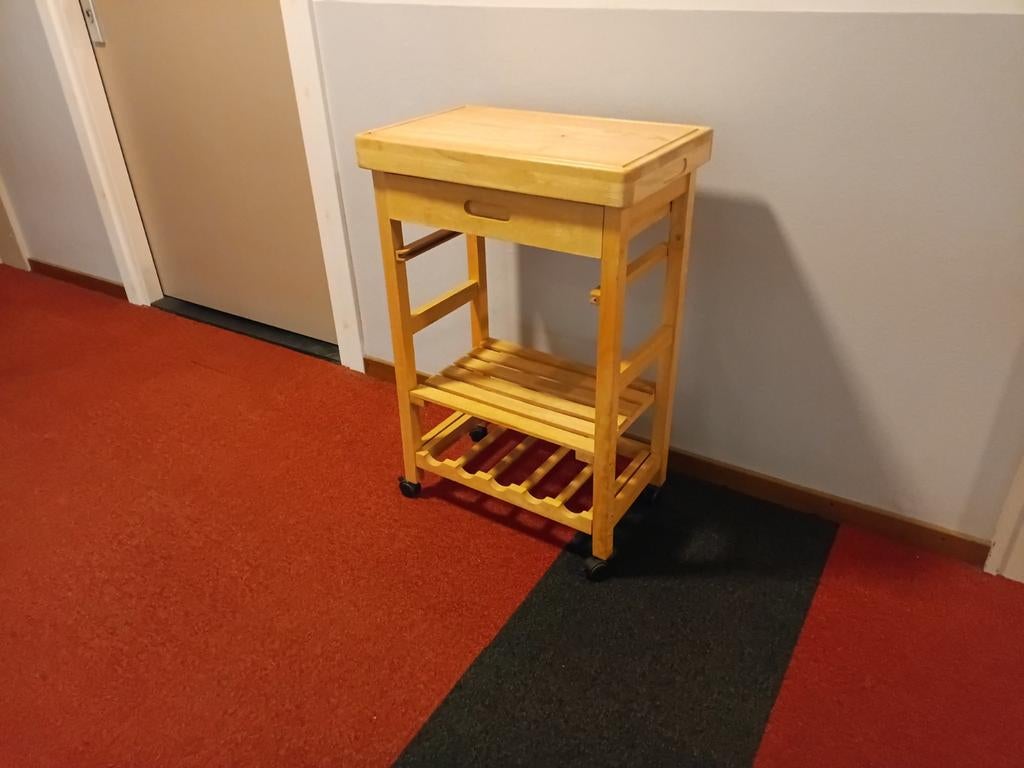 Keuken trolley - Roltafel hout 86,5x57x5x37, Ophalen, Gebruikt