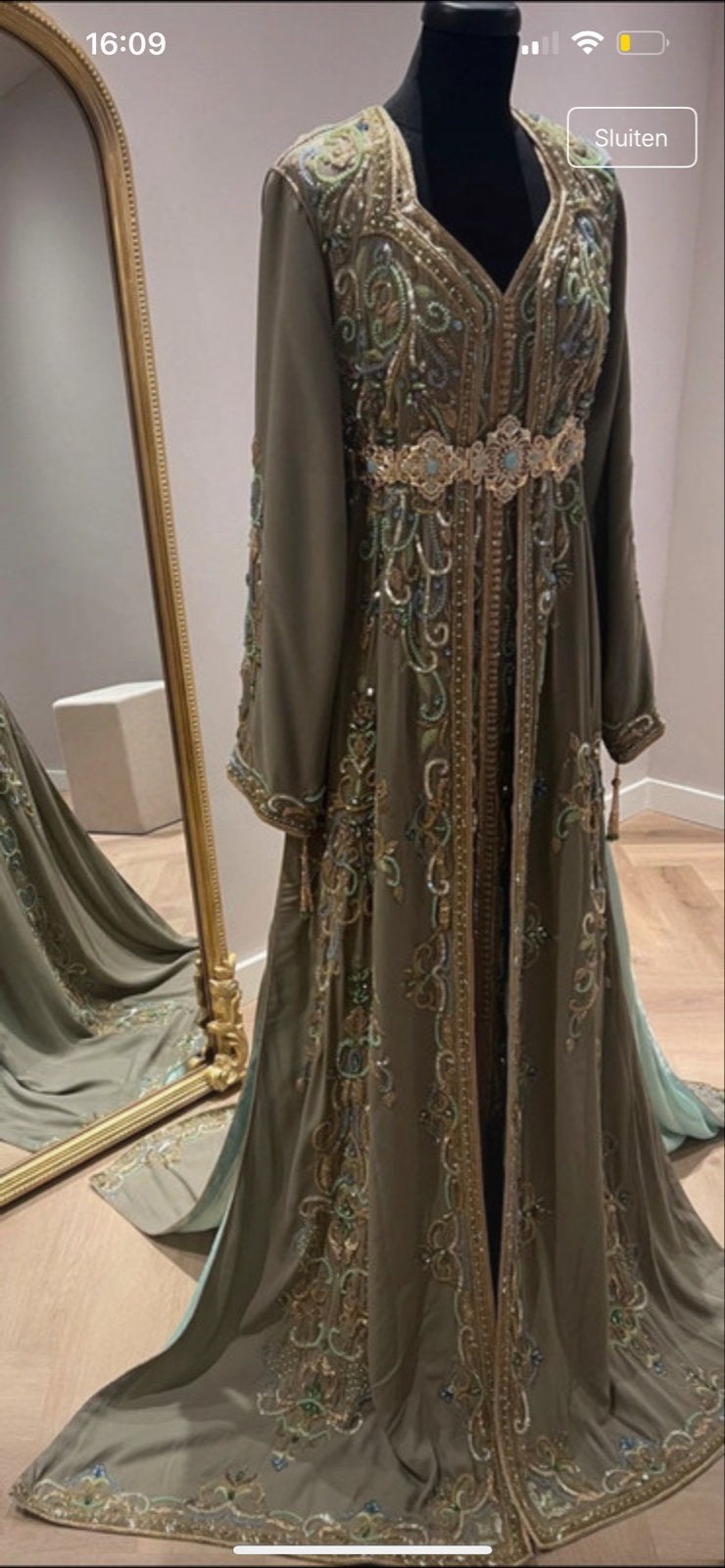 Prachtige Marokkaanse Kaftan met Borduurwerk en Kralen, Kleding | Dames, Jurken, Maat 38/40 (M), Ophalen of Verzenden, Zo goed als nieuw