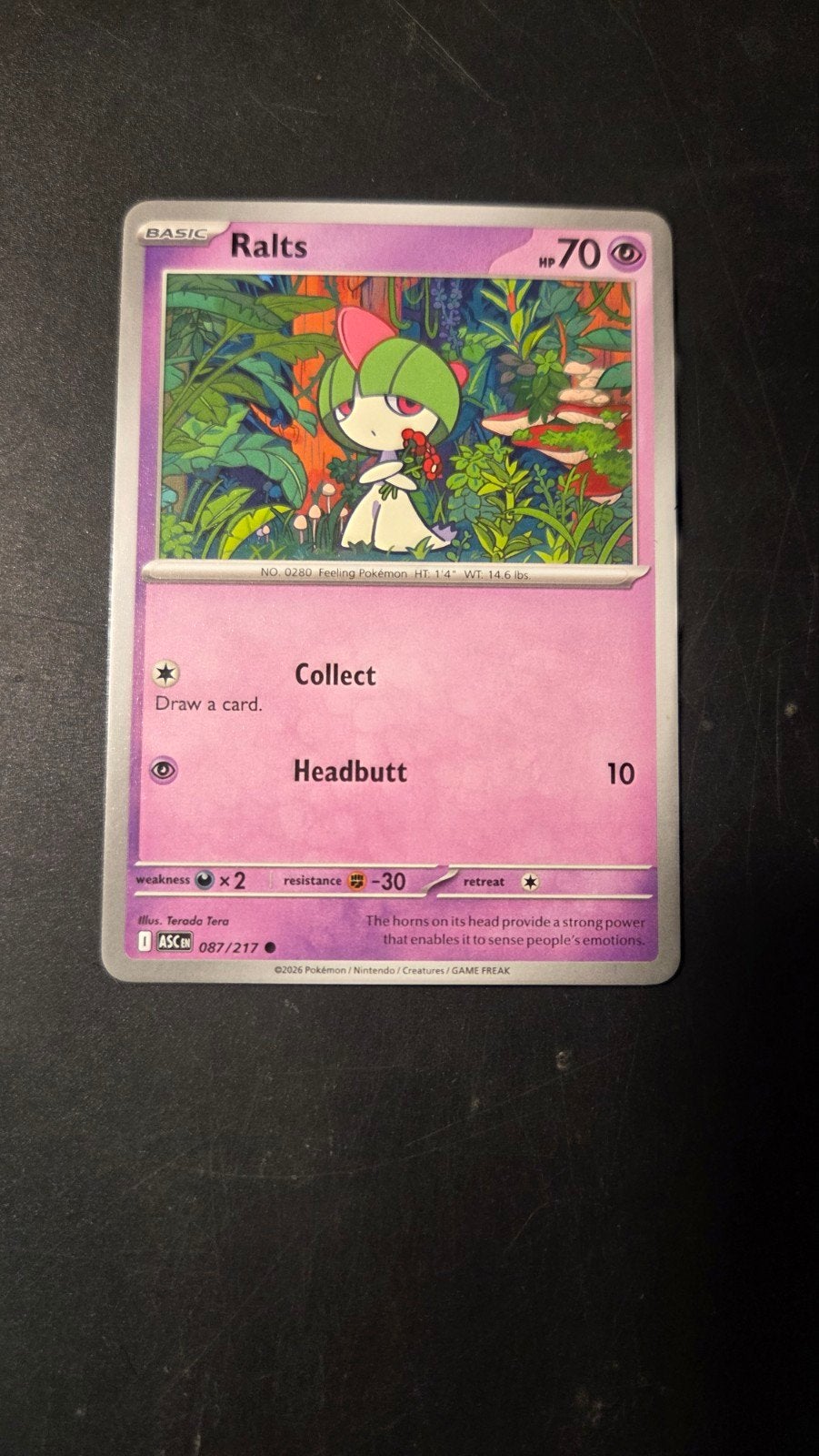 Pokémon Kaart Ralts 087/217 Ascended Heroes, Verzenden, Zo goed als nieuw, Losse kaart