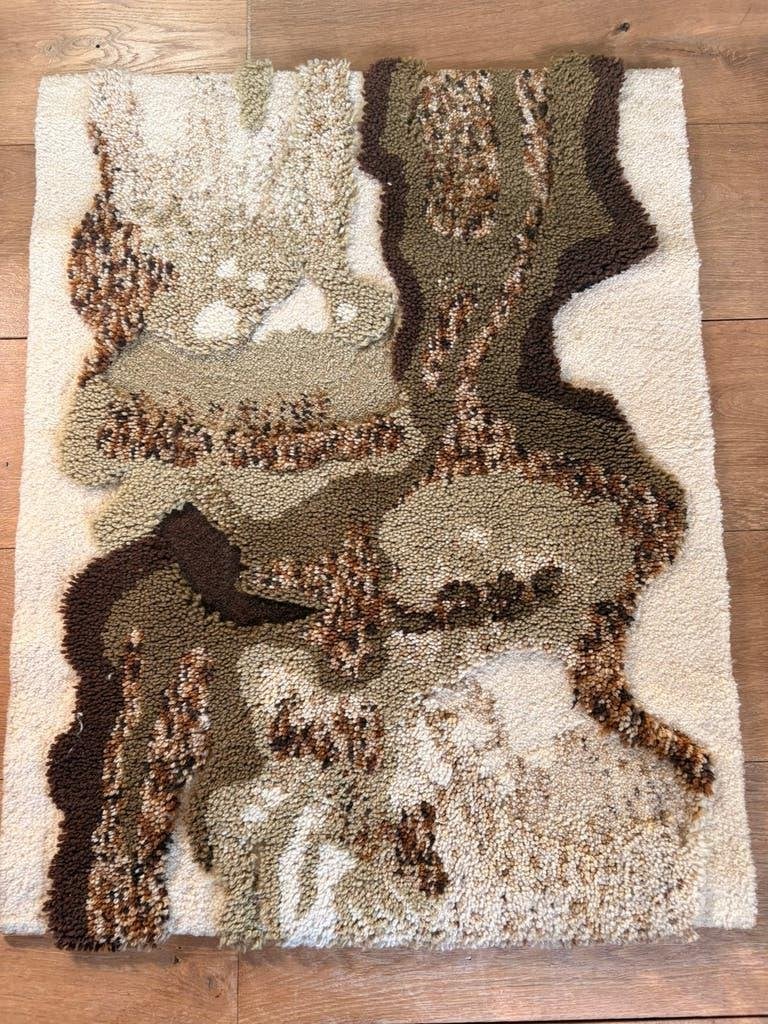 Origineel vintage Desso jaren 70 Rya wandkleed, pure wol, 70 cm, Vintage, Wandkleed, Ophalen of Verzenden