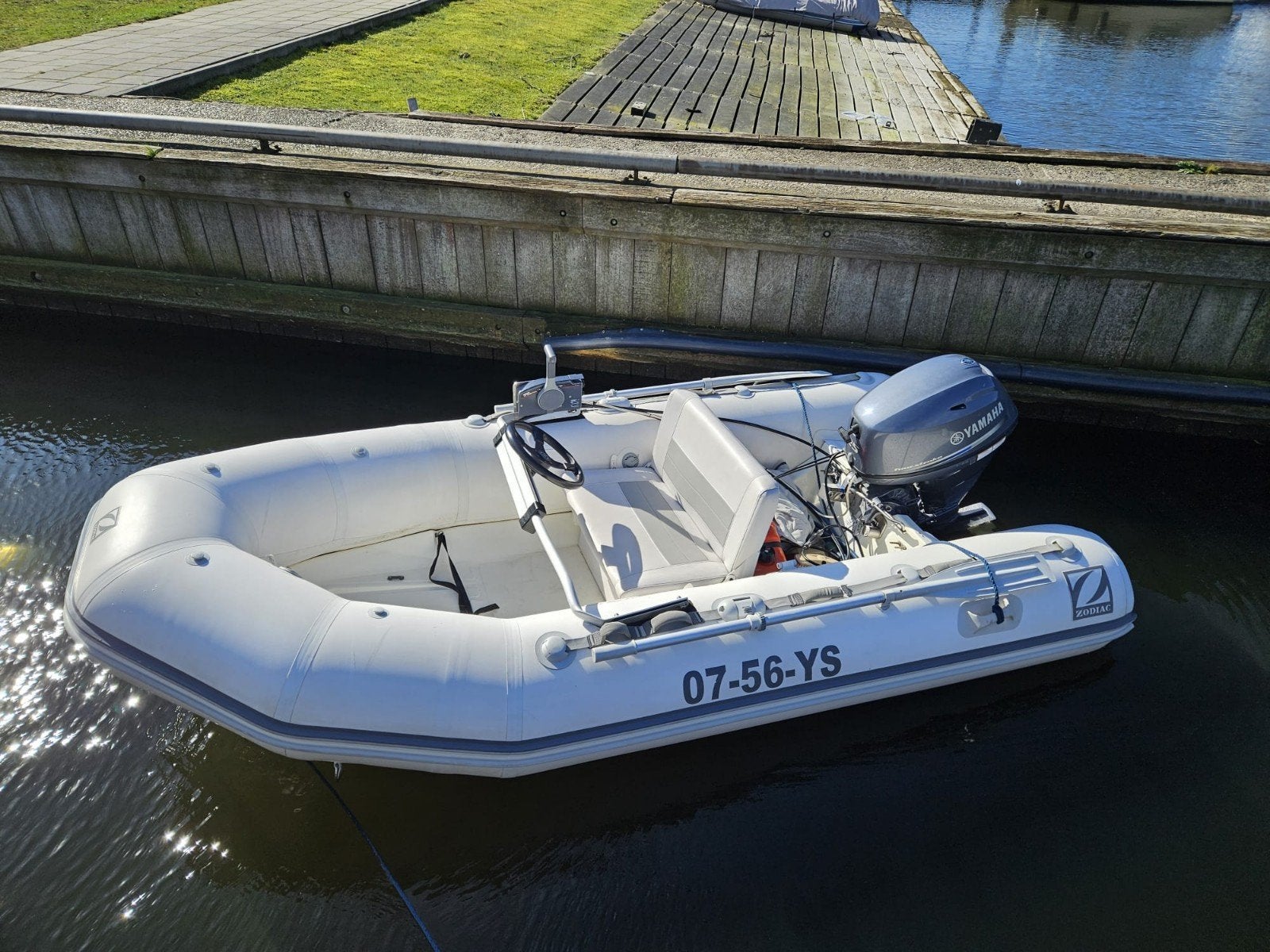Zodiac Rib 3.40m met 25pk Yamaha motor en trailer, Watersport en Boten, Inclusief motor, Ophalen, Polyester/glasvezel, Zodiac