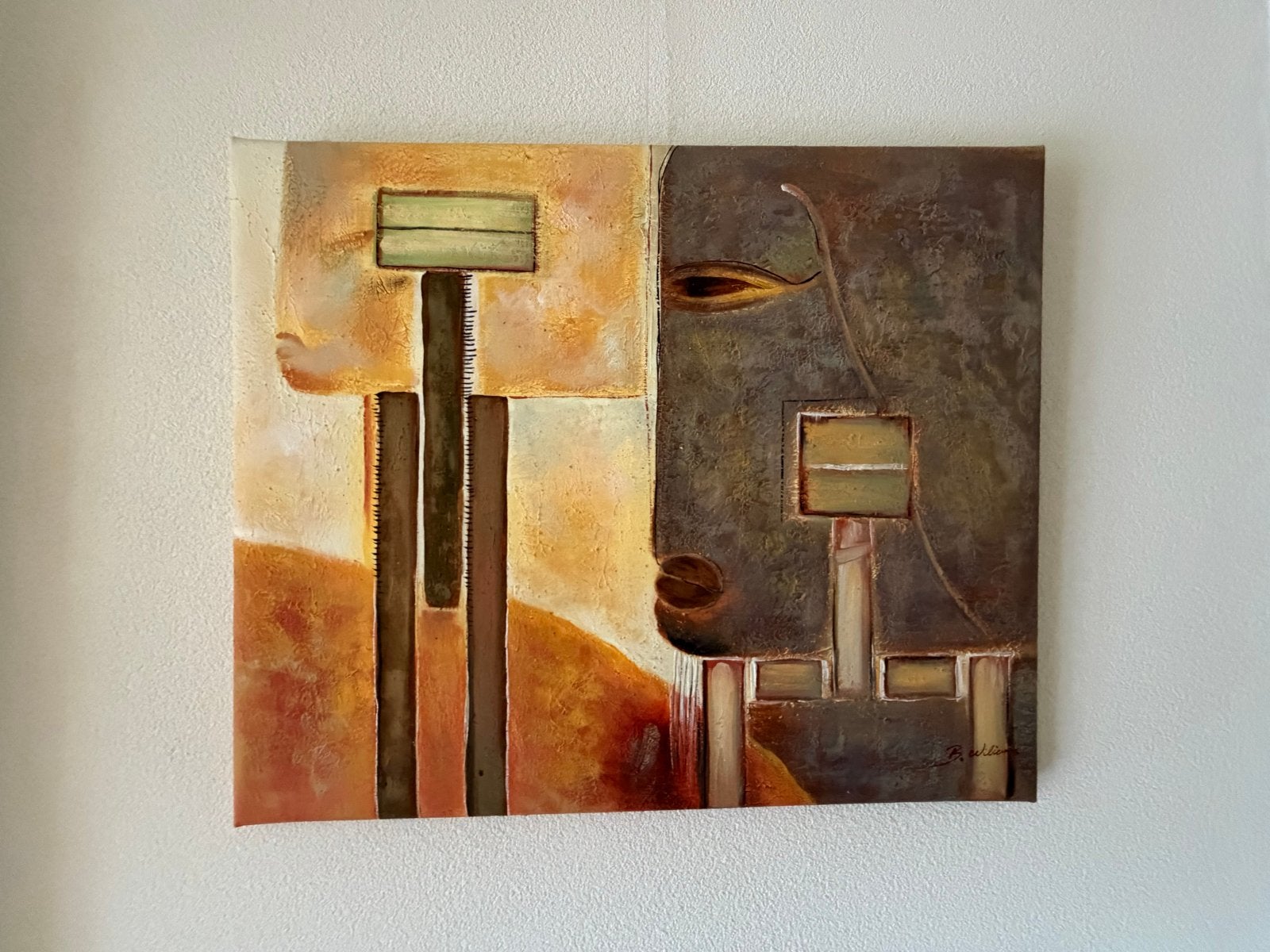Abstract schilderij van B. Wiliams, Ophalen of Verzenden