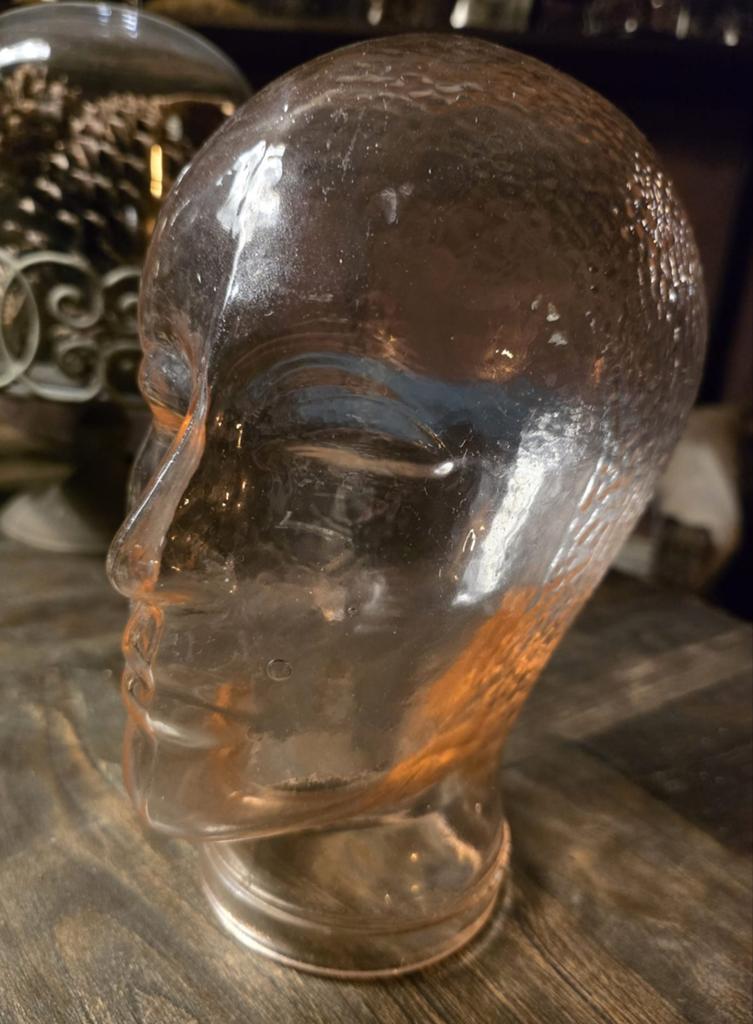 Vintage glazen hoofd - Mannequin hoofd, Ophalen of Verzenden