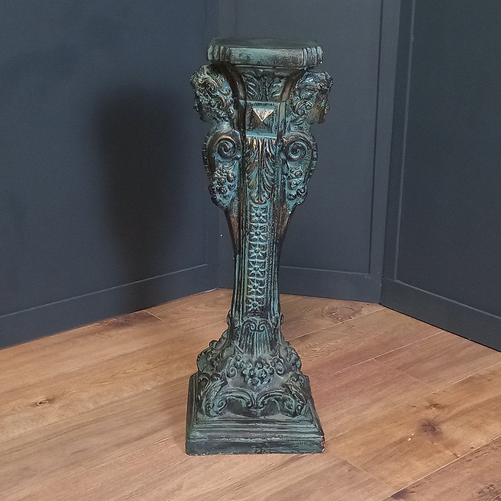 Antieke Keramische Zuil met Bronzen patina, Ophalen of Verzenden