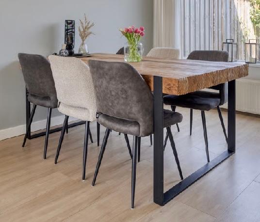 Robuuste Eetkamertafel Oud teak, Ophalen, Gebruikt, Teakhout, 50 tot 100 cm