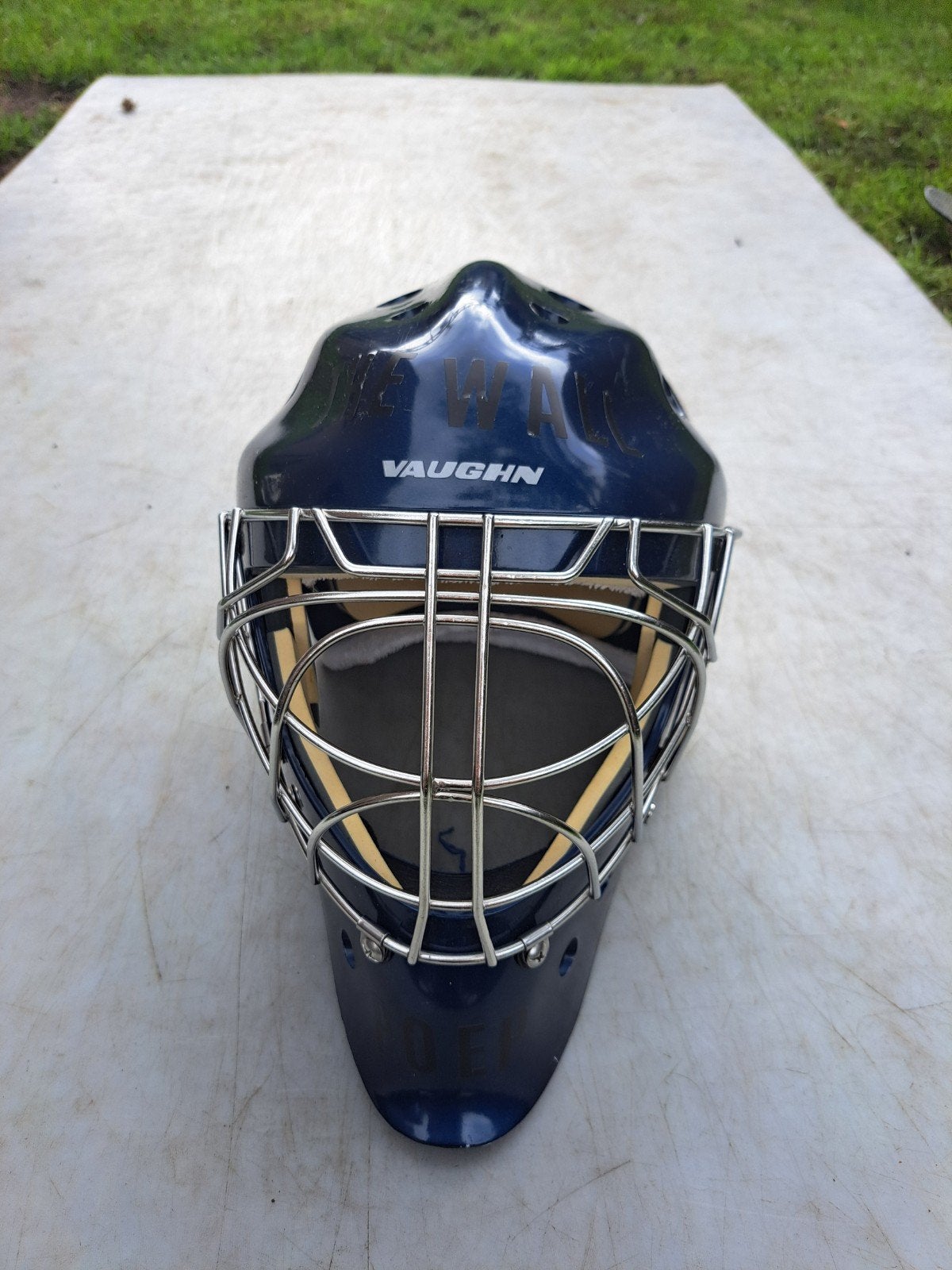 mooie goalie helm ijshockey, Sport en Fitness, Ophalen, Zo goed als nieuw, Bescherming