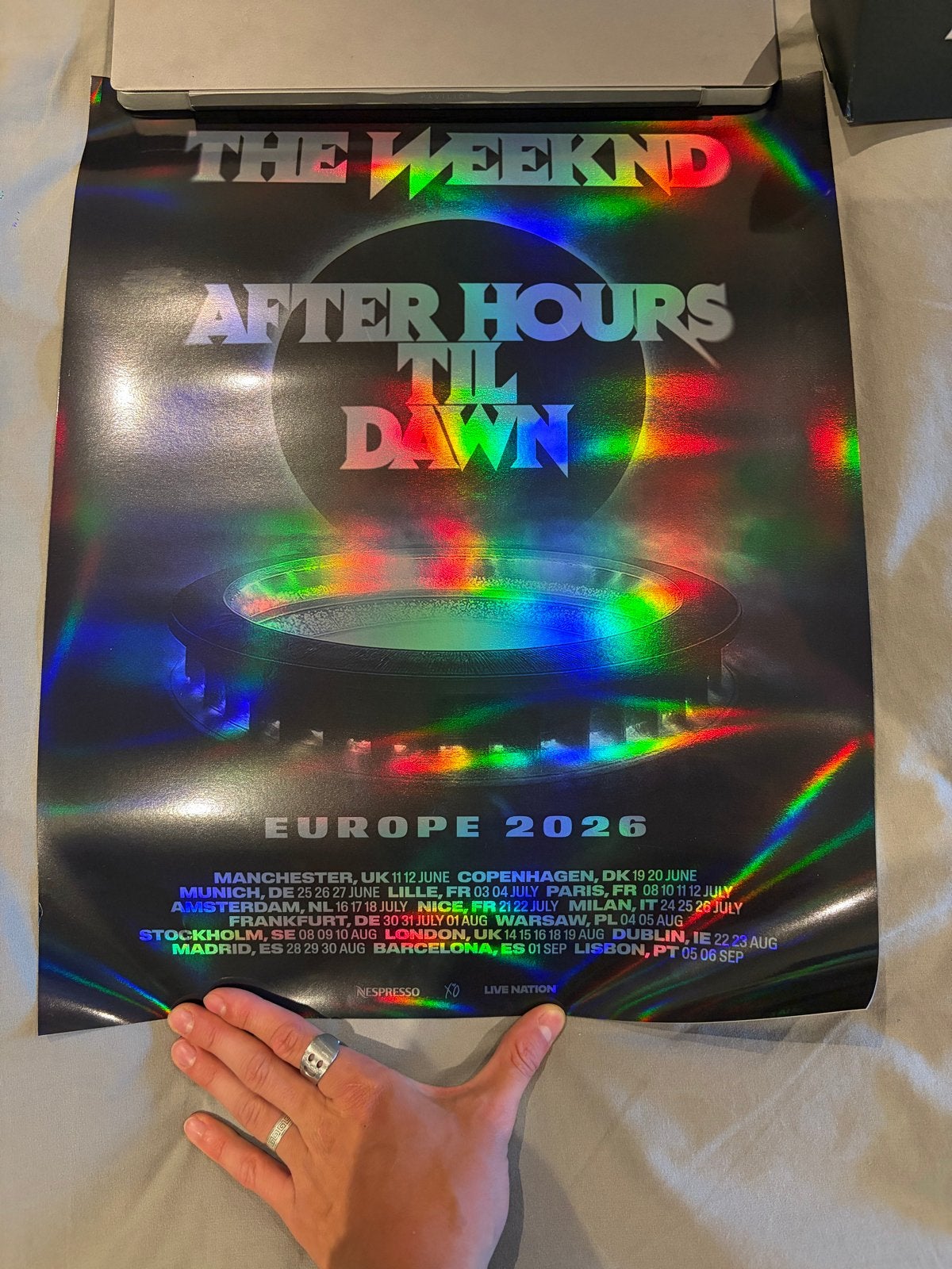 The Weeknd After Hours Til Dawn Tour Poster 2026, Rechthoekig Staand, Ophalen of Verzenden, Zo goed als nieuw, A1 t/m A3