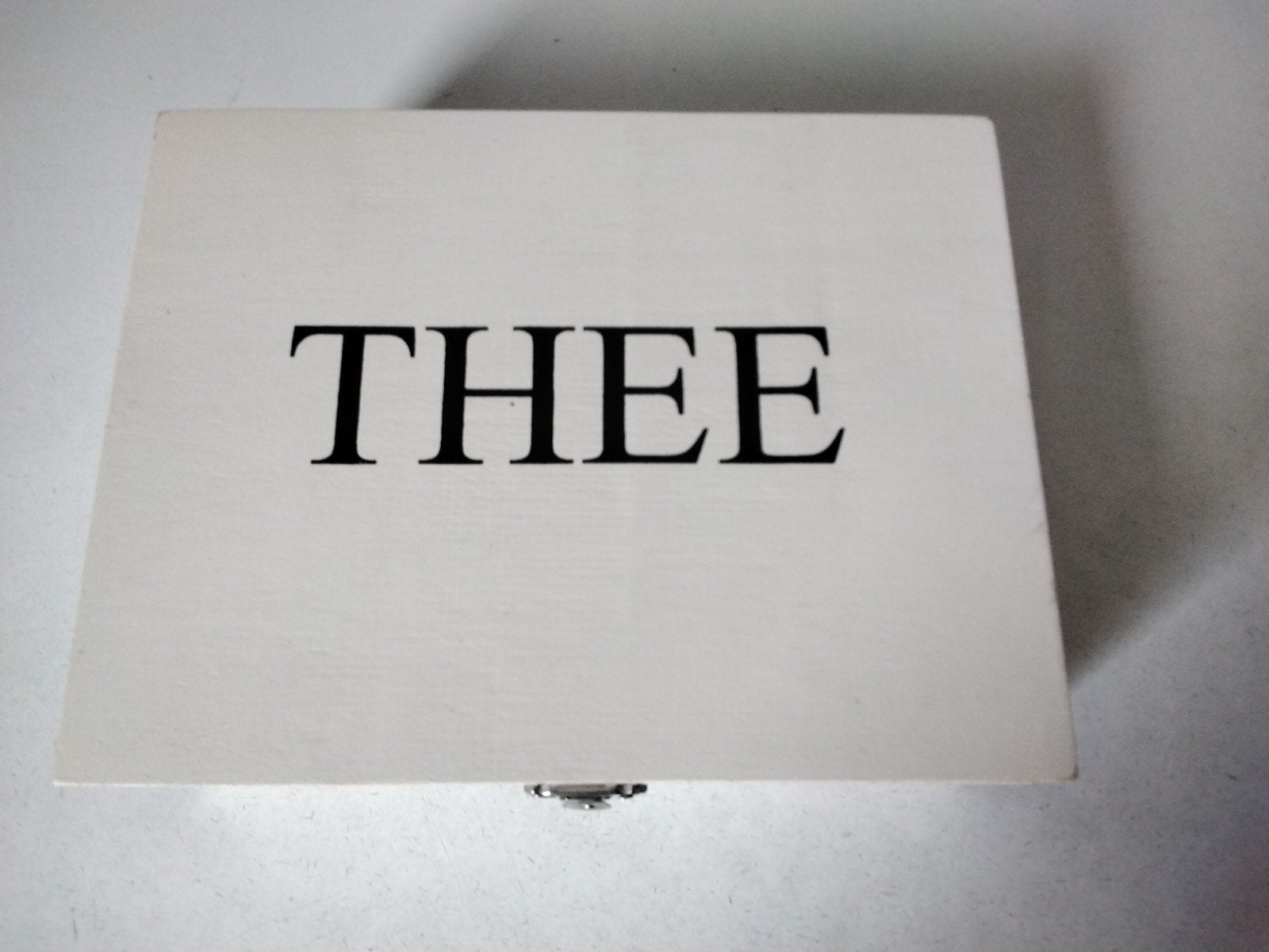 Mooie witte theedoos met 6 vakjes, Ophalen of Verzenden, Zo goed als nieuw, Wit, Hout