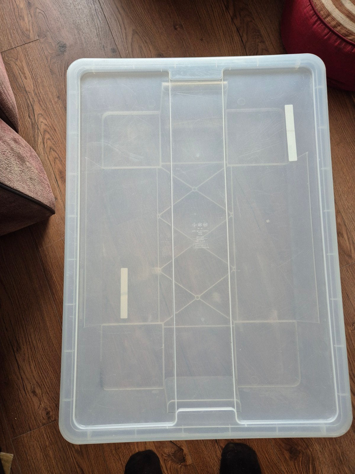 IKEA SAMLA Opbergbox met deksel - Transparant 55L, Ophalen, Gebruikt, Kunststof