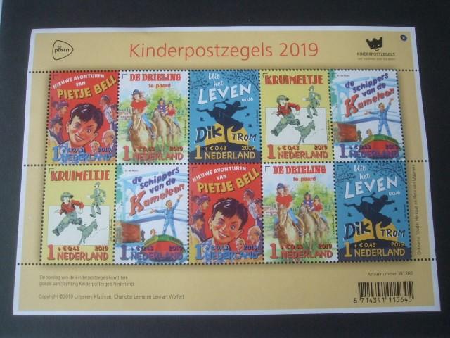 Velletje Kinderpostzegels 2019 kinderboeken, Postzegels en Munten, Postzegels | Nederland, Verzenden, Na 1940, Postfris